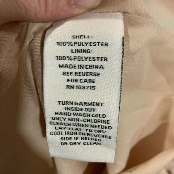 Nanette Lepore Chiffon Shift Dress Plisse Soft Pink  Savannah Rose Size 14 NWT - Picture 14 of 15